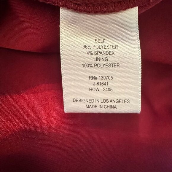 Emerald Sundae Women's M Red Spaghetti Strap Bodycon Dress V-Neck Asymmetric - Picture 8 of 9